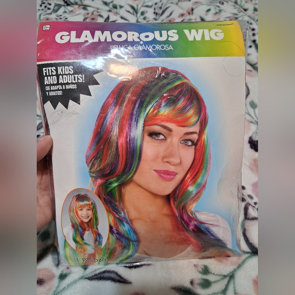 Multicolor Rainbow Costume Cosplay Wig